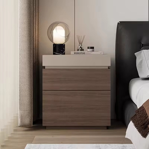 Mesita de Noche Creativa de Madera con Almacenamiento Oculto, Moderna Mesita de Noche de 4 Cajones para el Hogar, Diseño Simple, Gabinete Lateral - Product Image 4