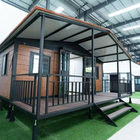 Casa Contenedor de Lujo Moderna Expandible de 20 pies con Doble Ala y Terraza en el Techo para Jardín Trasero y Resort Vacacional