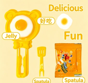 Wholesale Ball-Shaped Fruity <strong>Jelly</strong> <strong>Pudding</strong> Bear Toy Frying Pan with Popping Sugar (Bulk)<strong>Jelly</strong>-like Texture - Product Image 4