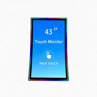 Moniteur de jeu incurvé 4K DVI Intellitouch de type J de 43 pouces personnalisé pour machine de jeu de compétences, écran LCD pour kiosque