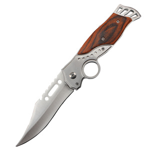 Coltello Pieghevole da Campeggio con Manico in Legno Colorato, Coltello da Caccia Tascabile per Autodifesa e Sopravvivenza, Vendita all'Ingrosso - Product Image 1