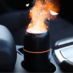 100ML Diffuseur De Parfum Machine 7 Couleurs Feu Flamme Humidificateur D'air Portable USB Mini Voiture Aroma Diffuseur Humidificateur