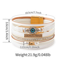 YL populaire Niche Design Devil's Eye Bracelet unisexe diamant clouté multicouche en cuir Pu Bracelet de Style ethnique