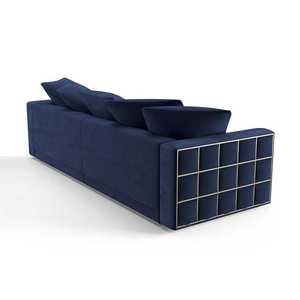 JINS Moderne Haut de Gamme Royal Design Bleu <span class=keywords><strong>Canapé</strong></span> Mobilier de Luxe avec Acier Inoxydable pour Salon <span class=keywords><strong>Canapé</strong></span> en Velours - Product Image 6