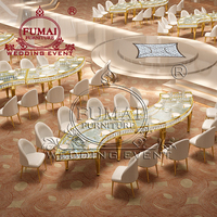 Tables serpentines de banquet en forme de S en acier inoxydable pour événements Table de mariage demi-ronde