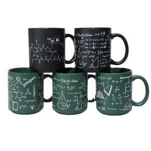 Taza de cerámica con mango para adultos y niños, taza decalcomania, color negro mate y gris, 330ml, innovador, venta al por mayor - Product Image 1