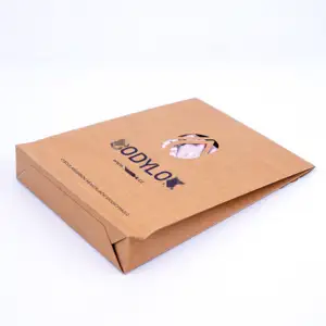 Custom logo underwear packaging envelope with die cut window men underwear biodegradable kraft paper envelope