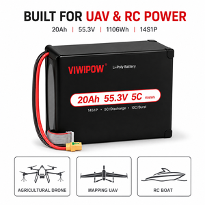 Batterie LiPo pour drone 20000mAh 14S 55.3V, haute tension 3.95V, haute densité énergétique, longue durée de vol pour la pulvérisation agricole - Product Image 5