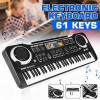 Wholesale Large-sized 61 Key Black Digital Music Electronic Keyboard, Electronic Piano with Microphone