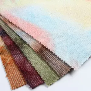 Beautiful color design sweater tie dye weft polyester rayon spandex fabric