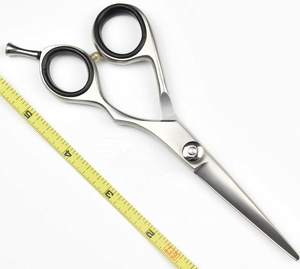 Tijeras de peluquería profesionales de acero inoxidable con borde de maquinilla de afeitar Tijeras de corte de pelo de salón de peluquería afiladas con mango de acero - Product Image 2