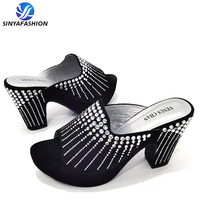 Magnifiques Sandales Sinya de Qualité Supérieure Italiennes avec Pierres à Talon Haut pour Femmes Chaussures de Mariage et de Soirée