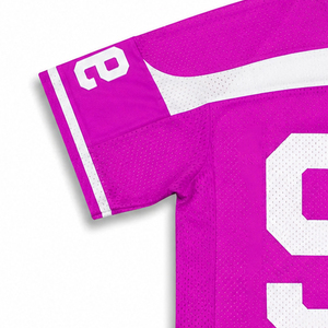 Bright <b>Pink</b> Mesh Boxy Football Jersey - Custom Printed Oversized Soccer Tee - Product Image 4
