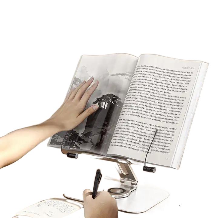 Бамбуковый регулируемый держатель для книг лоток и страница скрепки для бумаги стол для чтения Портативный прочный легкий Подставка для книг