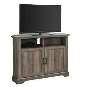 WESOME, muebles sencillos y modernos para sala de estar, puerta ranurada, soporte de TV de esquina, mueble de TV de madera