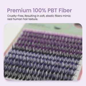<span class=keywords><strong>Cils</strong></span> en grappe DIY en gros, 40 paires, mélange de couleurs violet et noir, <span class=keywords><strong>cils</strong></span> <span class=keywords><strong>individuels</strong></span> 100% faits à la main, imperméables, longue tenue, style manga - Product Image 2