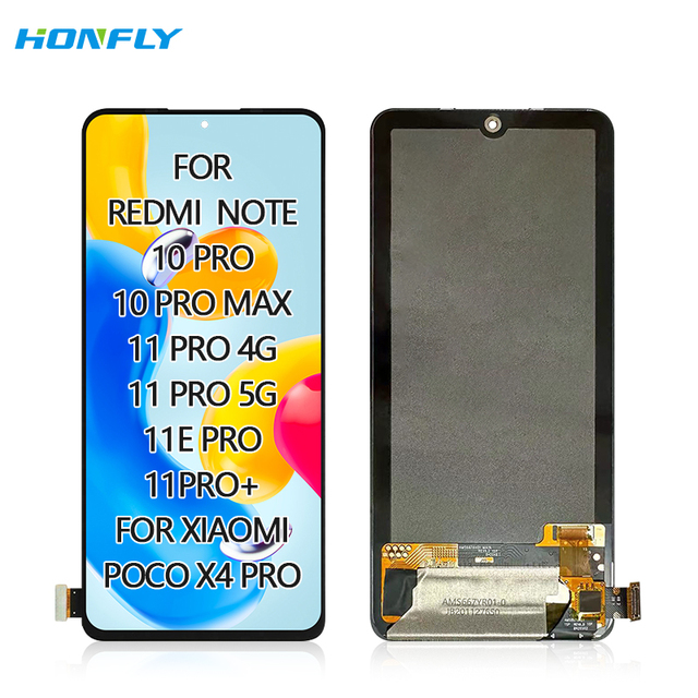 Honfly Mobile Phone Lcd Touch Screen Digitizer for Xiaomi for Redmi Note 10 Pro Max 11 Pro+ Plus 4G 5G Poco X4 Pro Lcd Display
