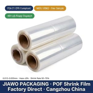 Rouleau de film rétractable transparent <span class=keywords><strong>POF</strong></span> certifié CE et approuvé par la FDA, haute clarté, film rétractable thermique pour l'emballage de petites quantités d'aliments instantanés - Product Image 4