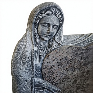 Sculpture d'angle en granit bleu perle, sculpture antique en granit, pierre tombale, monuments funéraires - Product Image 6