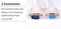 Cable de 6 pies DB9Male a DB9 hembra Serial RS232 cable de módem nulo