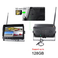Système de détection d'angle mort universel pour voiture 9 pouces AHD 1080P, moniteur quadruple sans fil, caméra panoramique 360° pour camion