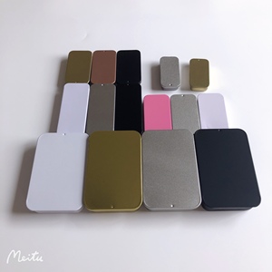 Empty Small Rectangle Pink <strong>White</strong> <strong>Black</strong> <strong>Mint</strong>/Cosmetic/Solid Perfume/Lip Balm Slide Top Metal Tin Case/Box/Container - Product Image 4