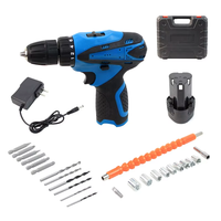 Ensemble de perceuse sans fil 12V avec 2 batteries au lithium, kit de perceuse électrique avec embouts, embouts de tournevis et tige flexible pour projets domestiques