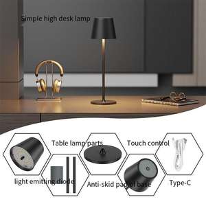 Nouvelle <span class=keywords><strong>lampe</strong></span> de table tactile sans fil moderne pour restaurant, chambre à coucher, luxe, USB, sans fil, ampoules de table rechargeables, lampes de table LED - Product Image 2