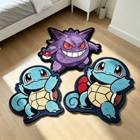 Tapis Gengar Pokémon violet, motif fantôme de dessin animé, tapis doux Y2K, tapis en forme de Bearbrick, tapis d'anime