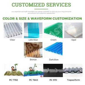 Feuille <span class=keywords><strong>ondulée</strong></span> en polycarbonate transparent en PC, durable, écologique, résistante aux UV, avec service de découpe, OEM ODM - Product Image 2