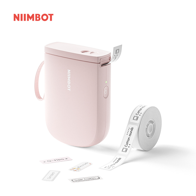 NIIMBOT D11 Label Printer Thermal pink Label Maker Black Portable Printer for White Color Transparent Label Sticker