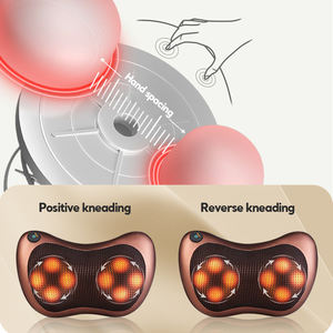 Masajeador eléctrico para el hogar y el coche de tejido profundo 3D, masaje Lumbar para el cuello, almohada de calefacción, masajeador para fisioterapeuta - Product Image 3