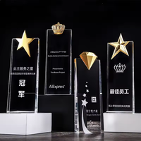 Logo personnalisé Plaque en cristal vierge clair Trophée en verre Trophée de récompense en cristal