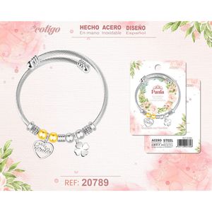 Braccialetto Personalizzato con Nome Paula, Gioiello Charm alla Moda in Acciaio - Product Image 1