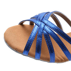 Zapatos de tacón de baile latino azul profesional, zapatos de baile de <span class=keywords><strong>Salsa</strong></span> de Jazz, zapatos de baile de salón con cordones y Punta abierta para mujeres, práctica de competición - Product Image 4