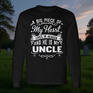 T-shirt à manches longues pour hommes, commémoratif de mon oncle qui vit au paradis - Product Image 3