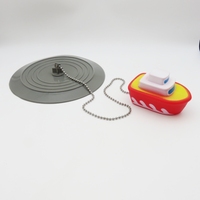 Cubierta de Drenaje de Silicona de 15 cm con Cadena, Tapón de Drenaje, Cubierta de Drenaje para Piso de Cocina y Baño, Cubierta de Drenaje con Diseño de Dibujos Animados
