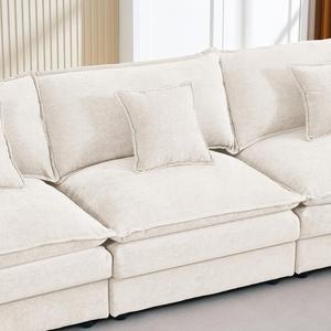 Sofá Esquinero Modular Moderno de Tela Chenille con Otomana, Extra Cómodo, para Sala de Estar Pequeña - Product Image 3