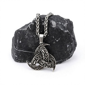 Collar con Colgante de Nudo Celta Vikingo, Cadena con Amuleto, Joyería Punk Vintage, Regalo de Aniversario, Plateado, Boda Cristiana - Product Image 4