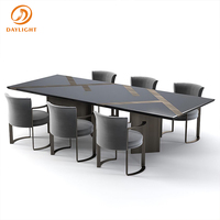 Magnifique ensemble de table et de chaises de salle à manger en bois noir design, grande table à manger moderne en bois avec chaises