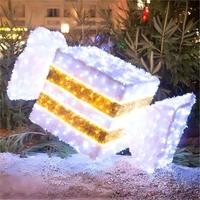 Guirlande lumineuse géante LED 3D en forme de boule, étanche pour extérieur, motif de Noël pour la décoration des rues, jardins et parcs