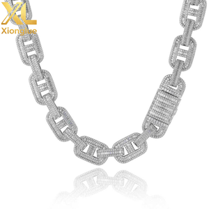 Hip Hop Women Engagement & Wedding Choker Silver Plated 5A Rectangle CZ <b>Iced</b> <b>Out</b> Bling Cuban Necklace - Product Image 5