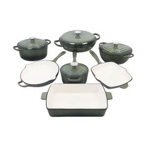 Juego de <span class=keywords><strong>Ollas</strong></span> y Sartenes de Hierro Fundido Esmaltado para Cocina - Juego de 7 Piezas, No Tóxico, Apto para Cocina de Inducción - Product Image 4