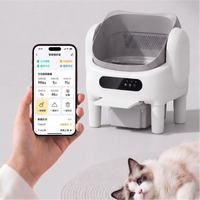 Bac à litière intelligent à grande capacité, ouvert en haut, semi-fermé, écologique, autonettoyant, désodorisant, facile à nettoyer pour chat