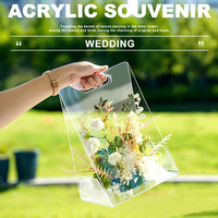 Boîte à fleurs séchées en acrylique transparent durable de qualité supérieure, couleur personnalisée, avec poignée artisanale, emballage élégant pour fleurs éternelles, cadeau