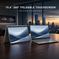 Nouvel ordinateur portable tactile pliable à 360 degrés de 15,6 pouces, AMD Ryzen 3 3200U 3,5 GHz, 16 Go de RAM, 512 Go de SSD, Windows 11, ordinateur portable convertible 2 en 1