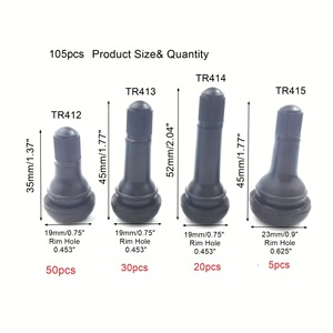 Válvula de Neumático Sin Cámara TR413 de 45mm Tipo Clip-On para Sedán Estándar con Conexión Americana - Product Image 4