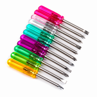 Obeng Mini 45mm Berlubang Gagang PS Warna-warni Bilah Baja 45 Poros Baja Karbon Alat Perbaikan Hadiah