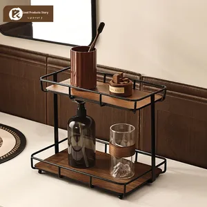 Organizador <span class=keywords><strong>de</strong></span> <span class=keywords><strong>Madera</strong></span> <span class=keywords><strong>para</strong></span> Encimera, 2 Niveles, Almacenamiento <span class=keywords><strong>para</strong></span> Baño, Cocina, Oficina, Exhibidor <span class=keywords><strong>de</strong></span> Maquillaje y Cosméticos, Estante <span class=keywords><strong>de</strong></span> Almacenamiento Vertical - Product Image 2