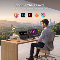 Moniteur portable de 18,5 pouces, panneau LCD IPS, FHD 1080P, 120 Hz, compatible avec le montage VESA, pour le jeu et le travail de bureau